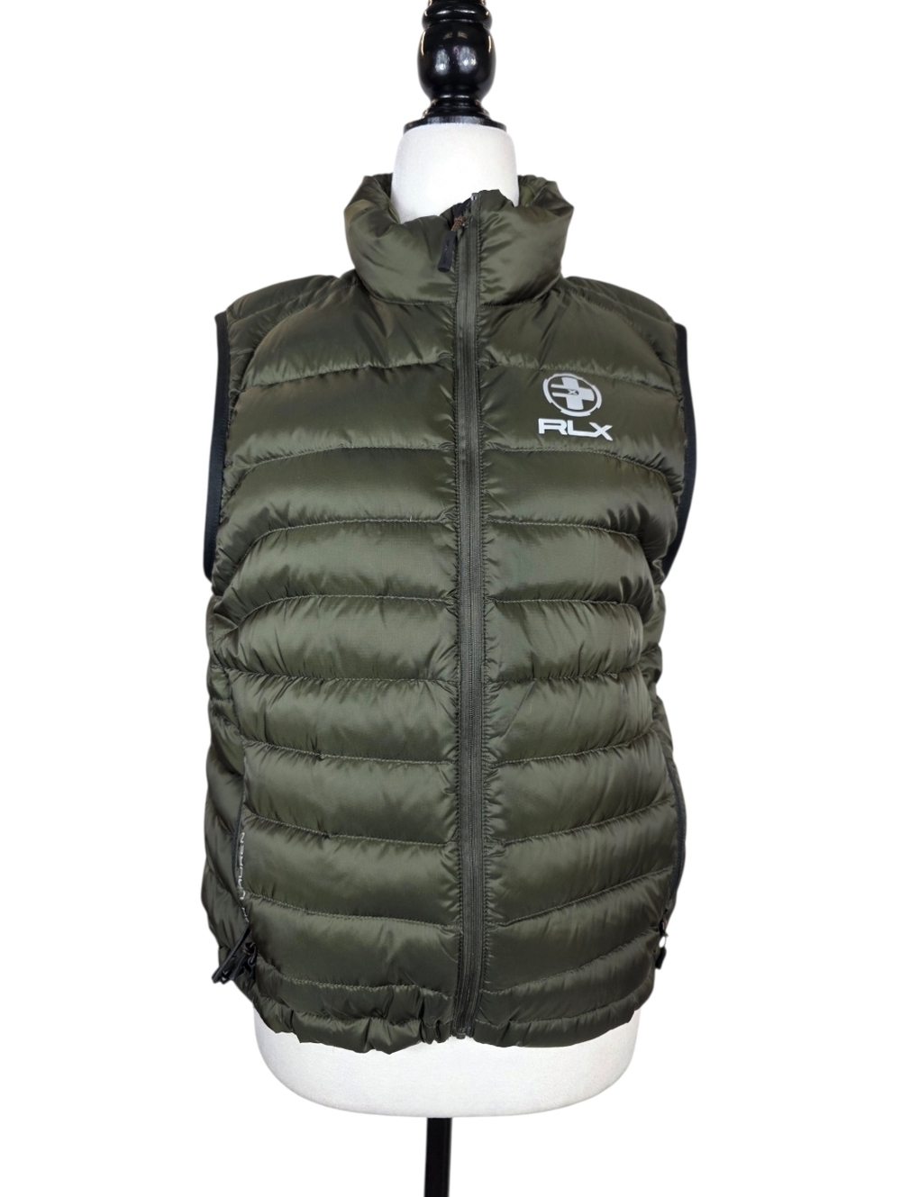Ralph Lauren RLX Olive Green Down Quilted Puffer Vest